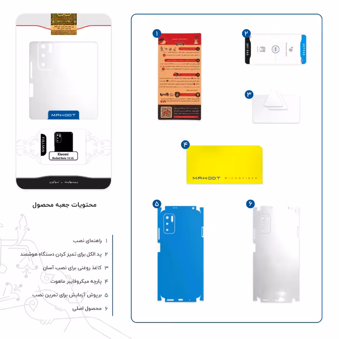 برچسب پوششی ماهوت مدل Metallic-White-FullSkin مناسب برای گوشی موبایل شیائومی Redmi Note 10 5G