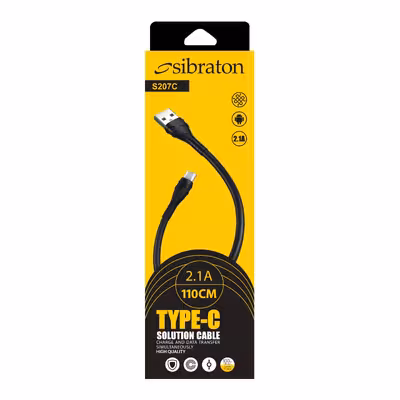کابل تبدیل USB به USB-C سیبراتون مدل S207C طول 1.1 متر
