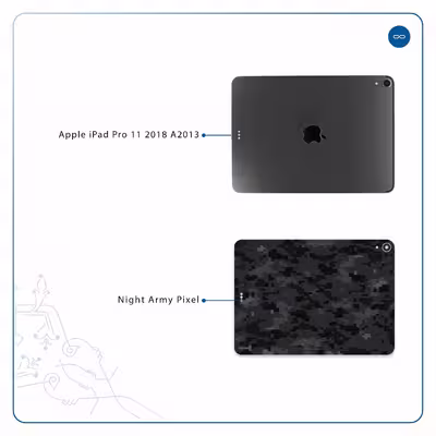 برچسب پوششی ماهوت مدل Night-Army-Pixel مناسب برای تبلت اپل iPad Pro 11 2018 A2013