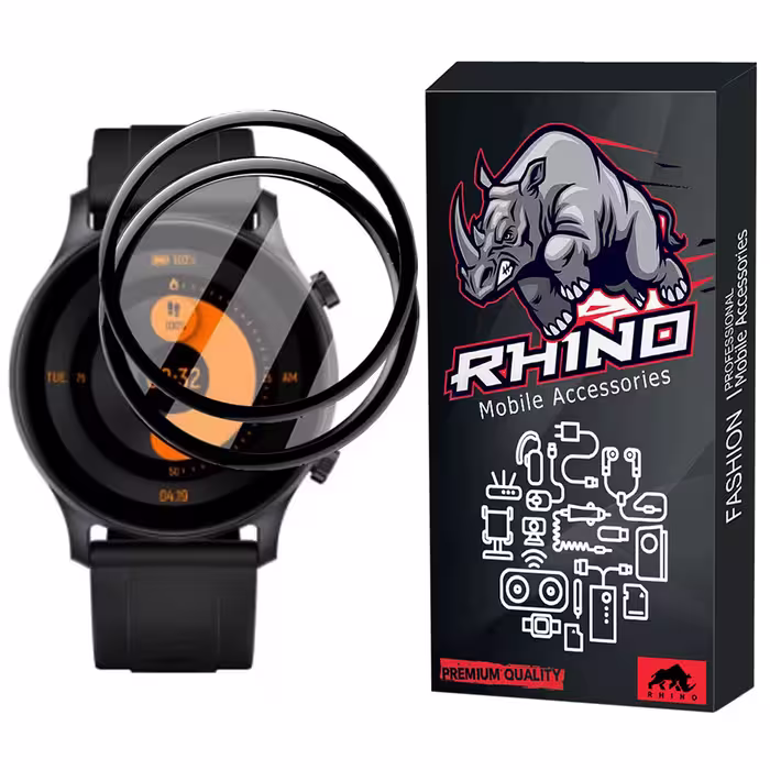 محافظ صفحه نمایش راینو مدل R-PMMA مناسب برای ساعت هوشمند هایلو LS04 RS3 بسته 2 عددی