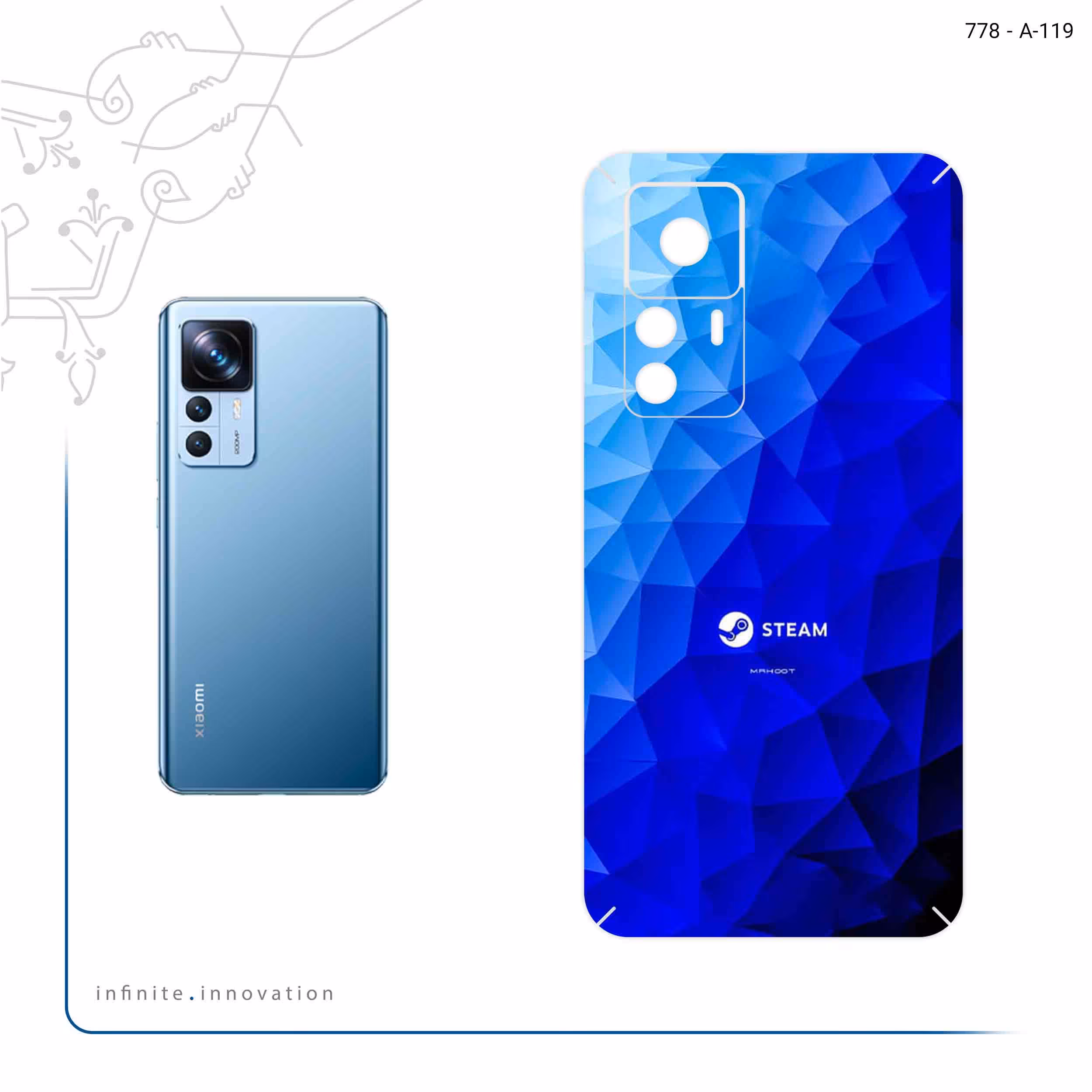 برچسب پوششی ماهوت مدل STEAM Game Consol مناسب برای گوشی موبایل شیائومی 12T Pro