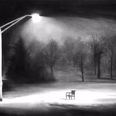 نقاشی سیاه قلم مدل شب برفی کد 007