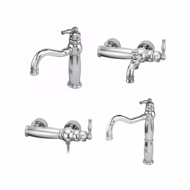 ست شیرآلات چهارتکه قهرمان مدل آنتیک کروم