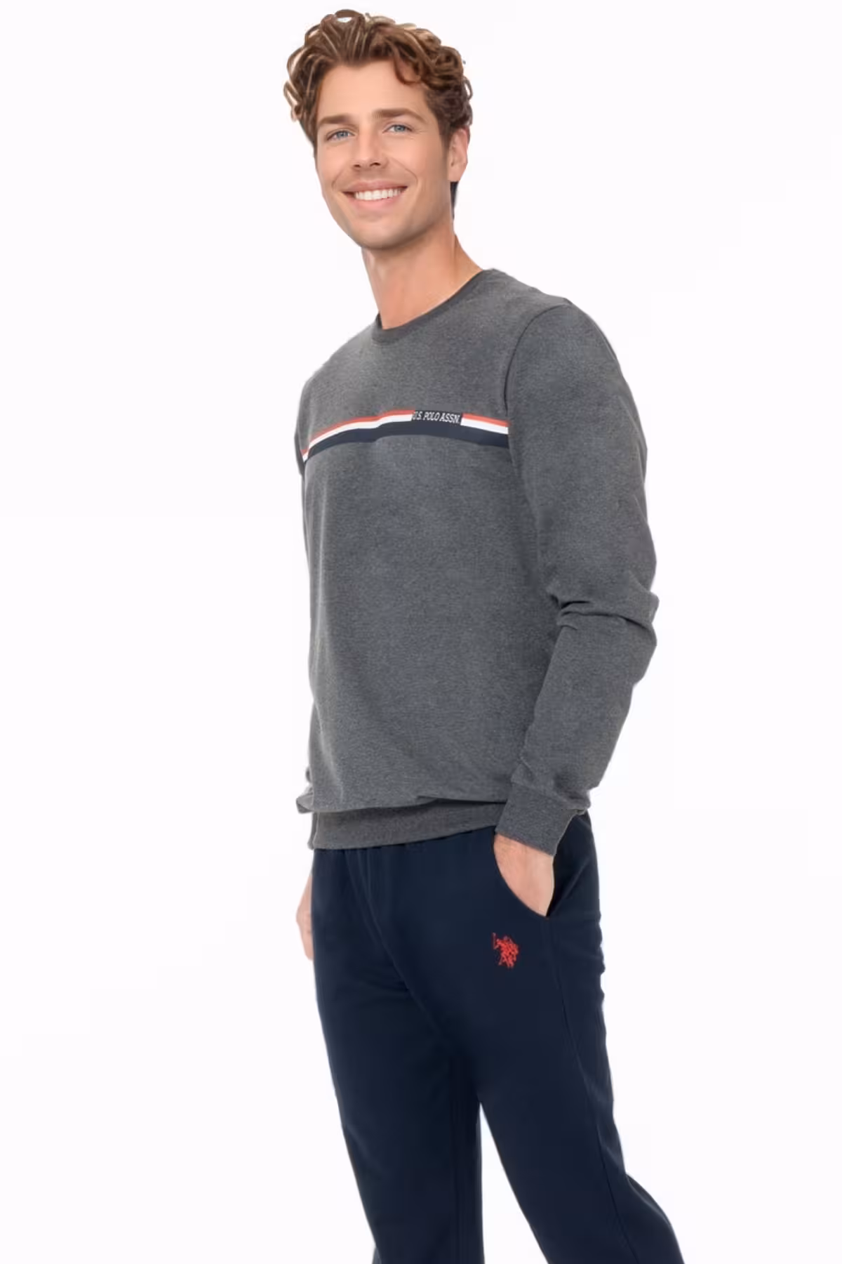 ست پیژامه مردانه مجموعه لباس خواب پنبه ای با اندازه بزرگ مردان U.S. Polo Assn.