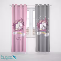 پرده پانچی اتاق کودک طرح یونیکورن کد A2765