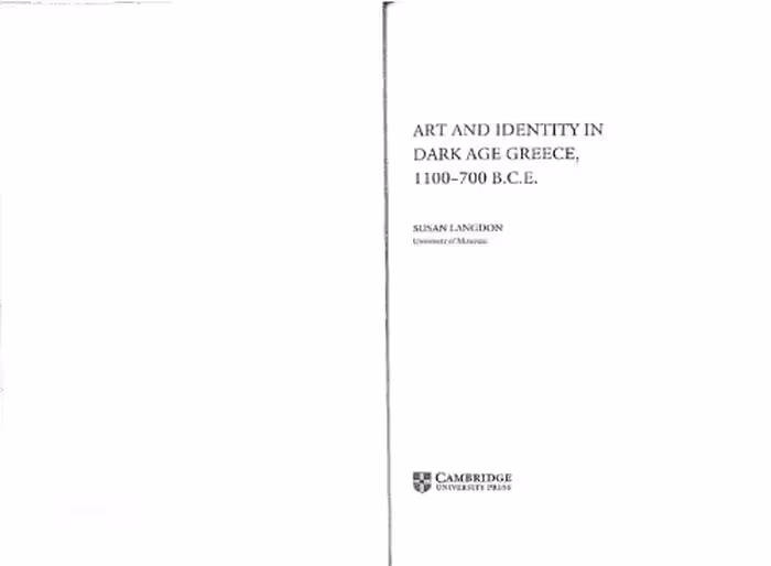 خرید و دانلود نسخه کامل کتاب Art and Identy in Dark Age Greece