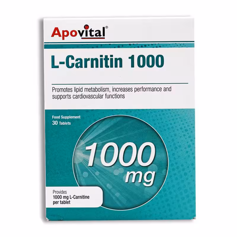 قرص ال کارنیتین آپوویتال 1000 میلی گرم 30عدد | Apovital L Carnitin 1000 mg
