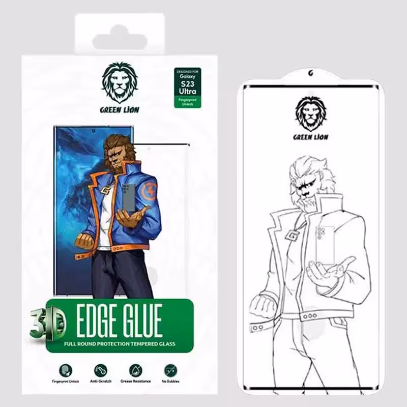محافظ صفحه نمایش گرین لاین مدل 3D Edge Glue مناسب برای گوشی موبایل سامسونگ Galaxy S23 Ultra