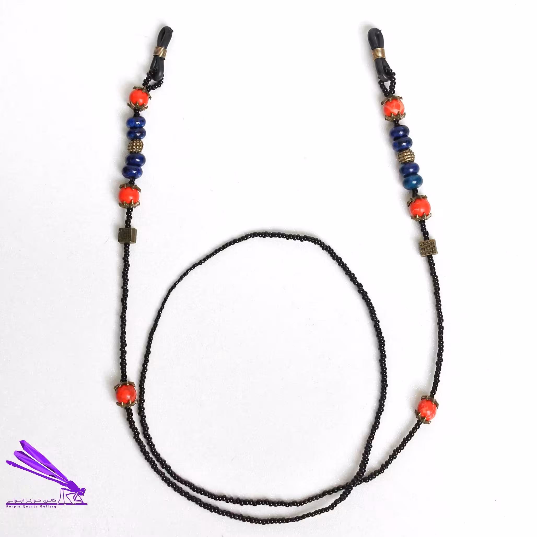 بند عینک دخترانه زنانه فانتزی جدید شیک اسپرت لاجورد و جاسپر سرخ