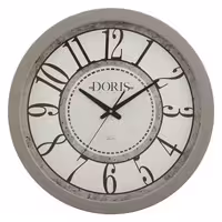ساعت دیواری چوبی DORIS کد DH-2024 رنگ طوسی GRAY