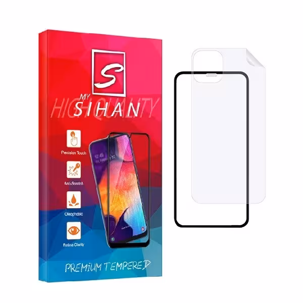 محافظ صفحه نمایش مای سیحان مدل 2FN مناسب برای گوشی موبایل اپل iPhone 12 Pro Max به همراه محافظ پشت گوشی
