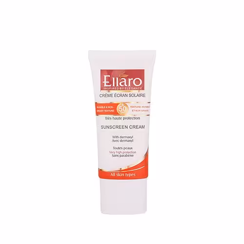 کرم ضد آفتاب SPF50 مناسب انواع پوست بژ روشن الارو ELLARO