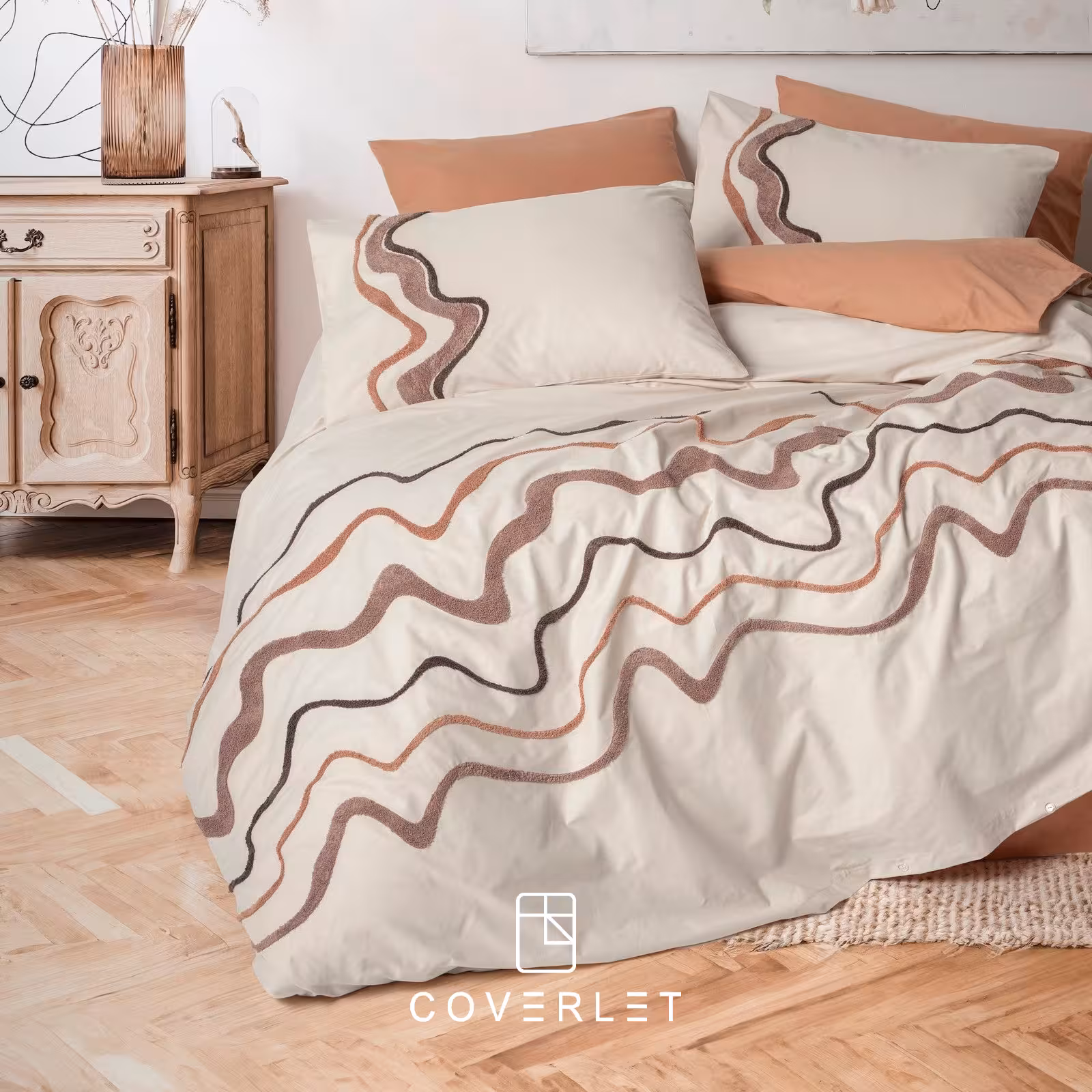 روتختی کاراملی بافت برجسته (پفی) دونفره مدل Molende