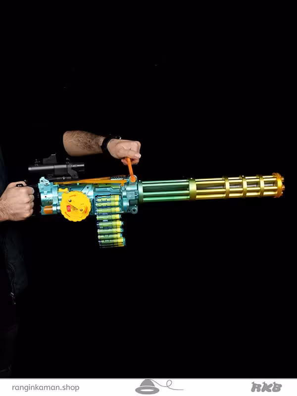 اسباب بازی اسلحه شارژی چرخشی Rotating rechargeable gun toy jf_75A