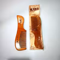 شانه چوبی سنتی فدک (دندانه درشت دسته دار)