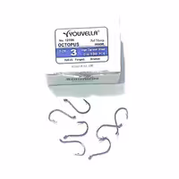قلاب ماهیگیری یوولا YOUVELLA برنزی سایز 3 بسته 7 عددی ساخت کره