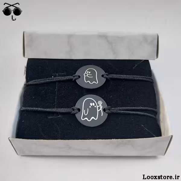 دستبند ست عاشقانه مشکی مدل روح