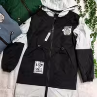 کاپشن دخترانه سایز بزرگ بلک وایت رویه بارانی