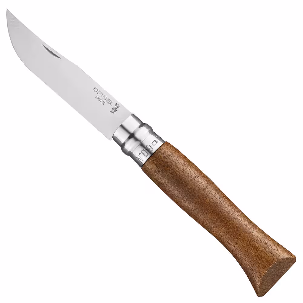 چاقو اپینل 09 استنلس – چوب گردو Opinel No.09 Stainless Steel Folding Knife | Premium Walnut wood