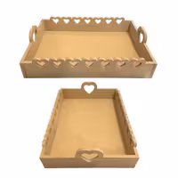 بیس MDF سینی مستطیل دسته قلب 25 در 35 سانت