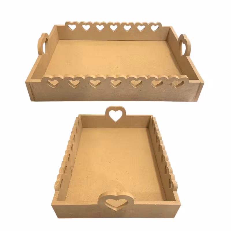 بیس MDF سینی مستطیل دسته قلب 25 در 35 سانت