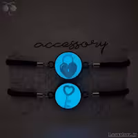 دستبند ست عاشقانه شب تاب قفل و کلید قلبی