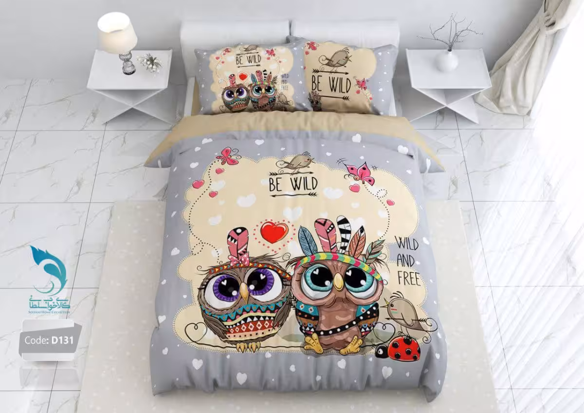 روتختی مدل جغد های سرخپوست کد D131 یک نفره 4 تکه