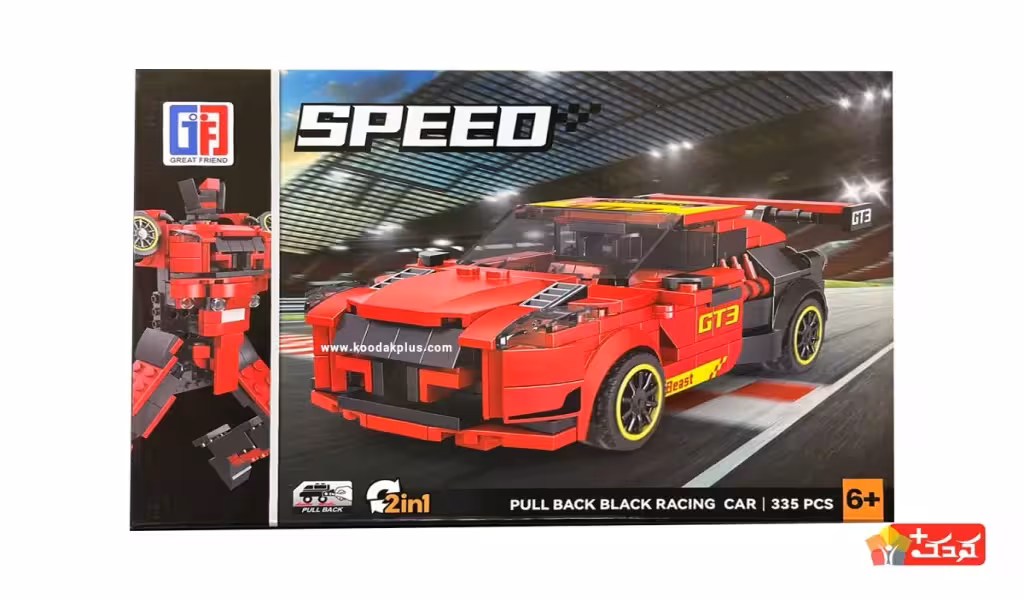 لگو 2 مدلی ماشین مسابقه ای عقب کش و ربات مدل 662-123