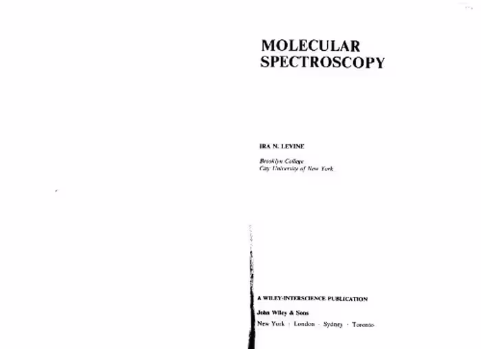 خرید و دانلود نسخه کامل کتاب Molecular Spectroscopy