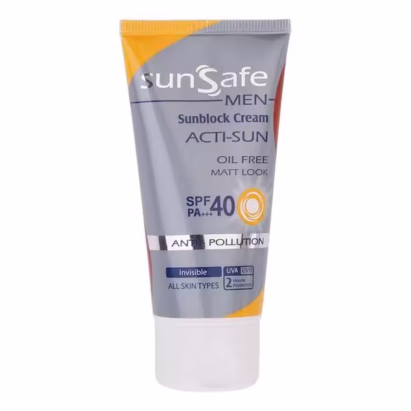 ضد آفتاب Sunsafe آقایان بدون رنگ و سفید کنندگی Spf 50