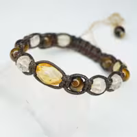 دستبند سنگ سیترین وچشم ببر ورز کریستال کد 310176