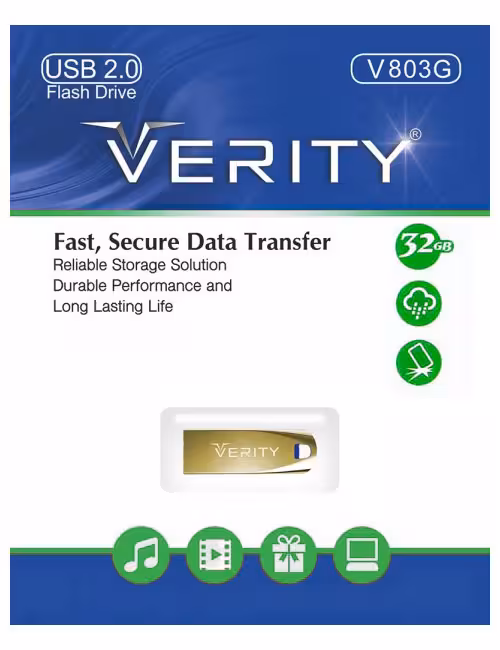 فلش مموری فلزی وریتی مدل V803G ظرفیت 32 گیگابایت