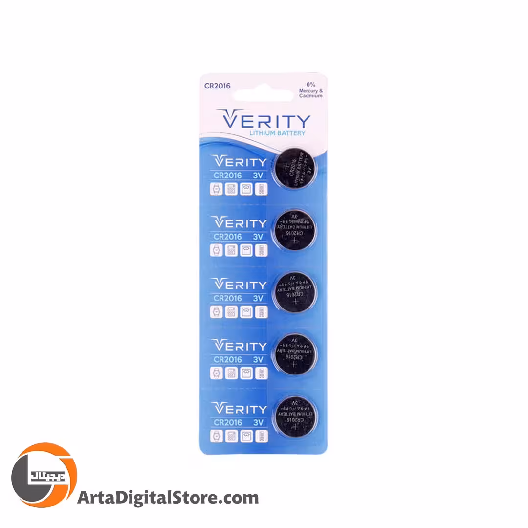 باتری سکه ای وریتی Verity CR2016 Lithium Battery 3V تکی