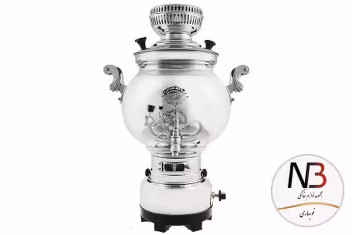 سماور گازسوز عالی نسب مدل سهند سیمین ظرفیت 8 لیتر