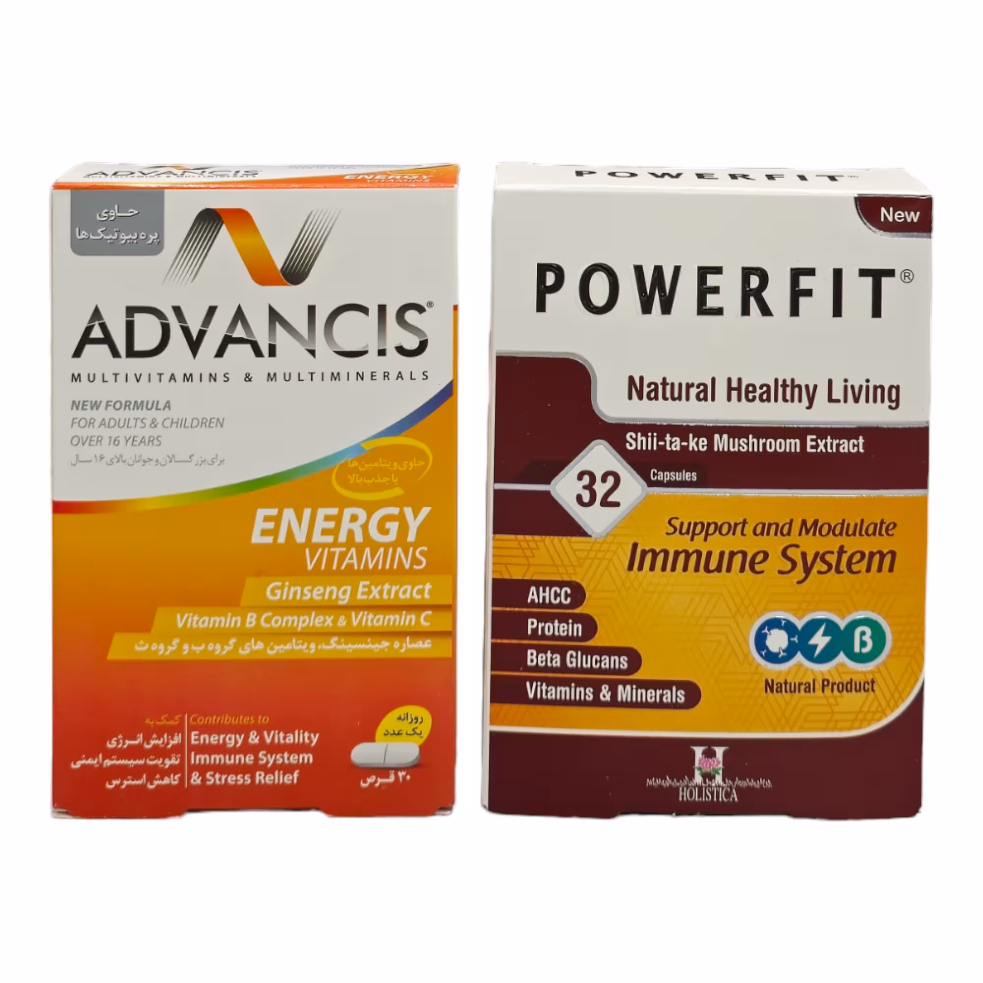 پک کپسول پاورفیت هولیستیکا و قرص ادونسیس مولتی ویتامین