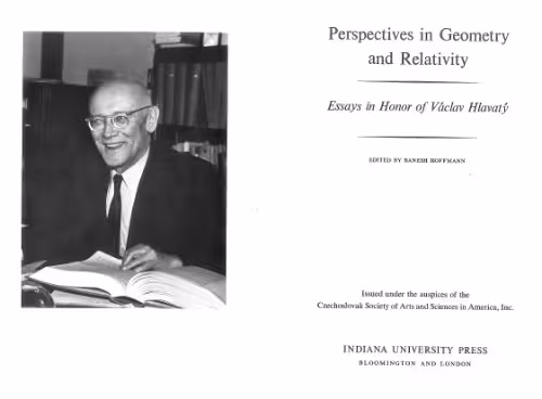 خرید و دانلود نسخه کامل کتاب Perspectives in Geometry and Relativity: Essays in Honor of Václav Hlavatý