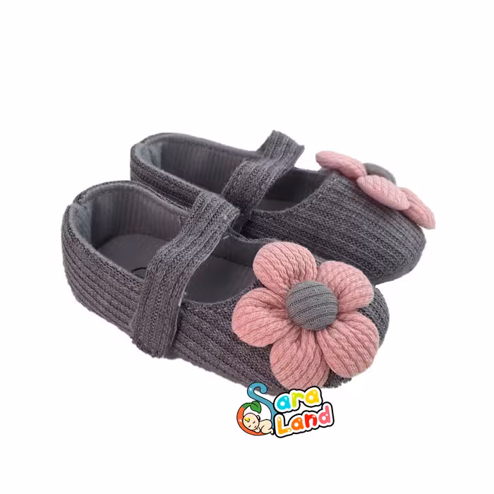 پاپوش نوزادی کبریتی طرح گلدار خارجی