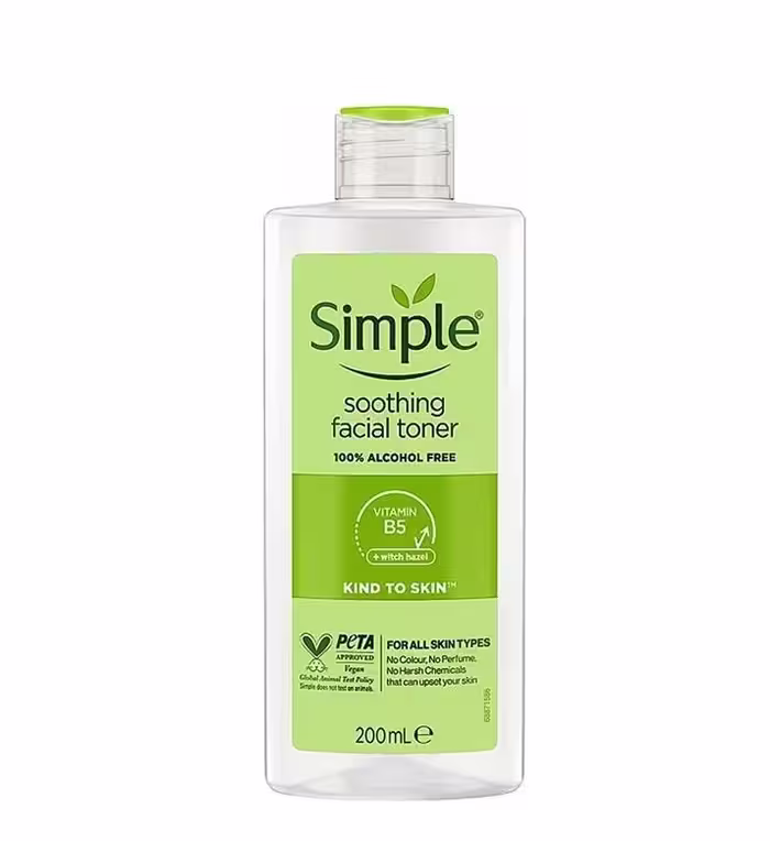 تونر سیمپل آرامش بخش صورت مدل Soothing Facial Toner مناسب انواع پوست حجم 200 میلی لیتر