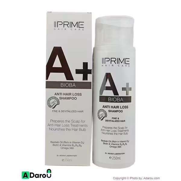 شامپو ضد ریزش و تقویت‌کننده حاوی روغن دانه بائوباب ( A) پرایم 250 میلی‌لیتر Prime