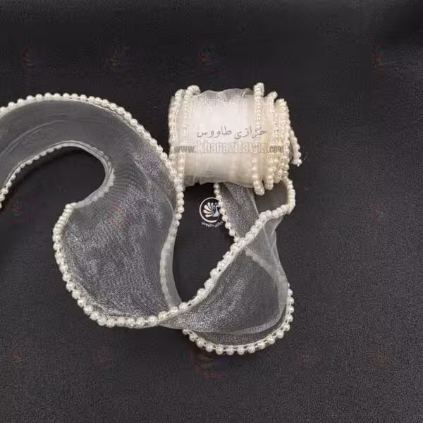 حریر لب مروارید ( سفید ) 5 سانت