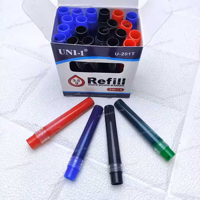 یدک ماژیک وایت برد شارژی UNI-1 (آبی-قرمز-سبز-مشکی)