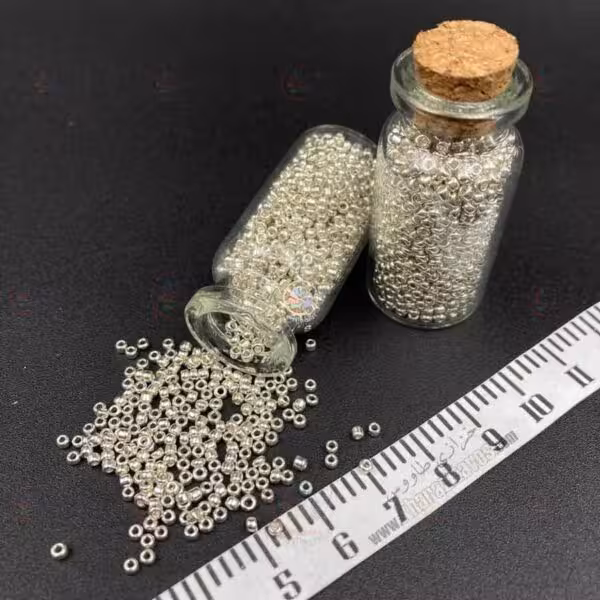 منجوق ریز بسته 40 گرمی ( نقره ای متالیک )