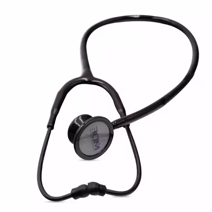 گوشی پزشکی دو طرفه بزرگسال و اطفال تیتانیوم MDF مدل 777DT رنگ تمام مشکی