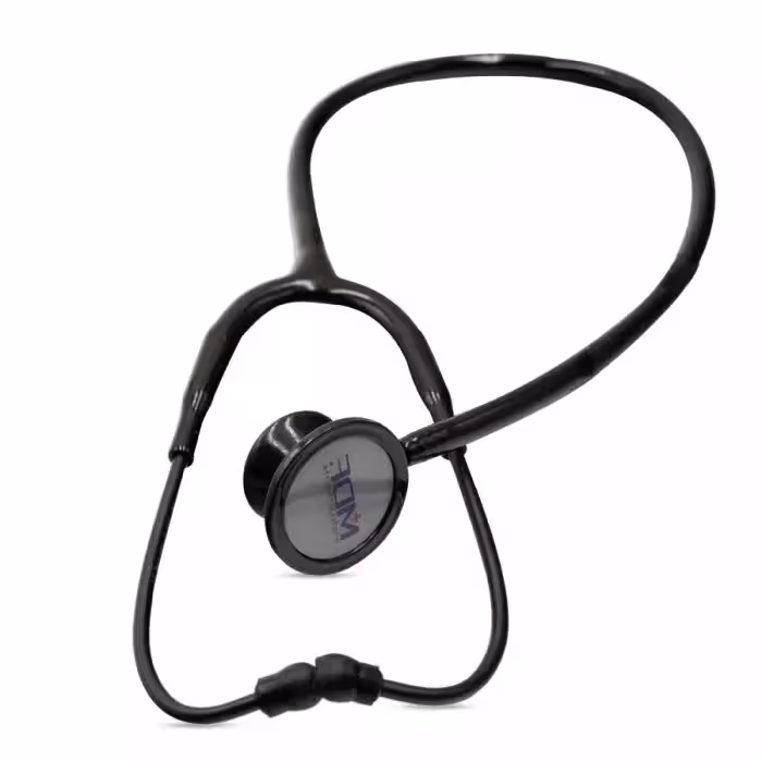 گوشی پزشکی دو طرفه بزرگسال و اطفال تیتانیوم MDF مدل 777DT رنگ تمام مشکی