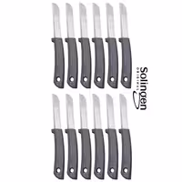 دوازده عدد چاقوی دندانه دار اره ای اصل سولینگن برای میوه و سبزیجات | تیغه فولادی ضدزنگ | دسته پلاستیکی با کیفیت | مجموعه 12 عددی | مناسب برش انواع میوه و سبزی | طراحی ارگونومیک