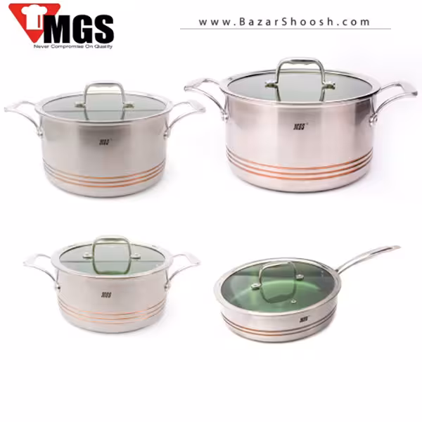 سرویس قابلمه 9 پارچه استیل MGS