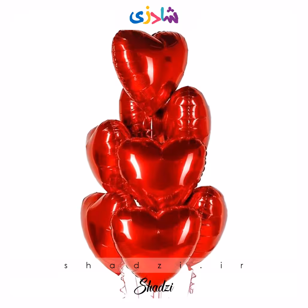 پک بادکنک قلب قرمز 10 عددی