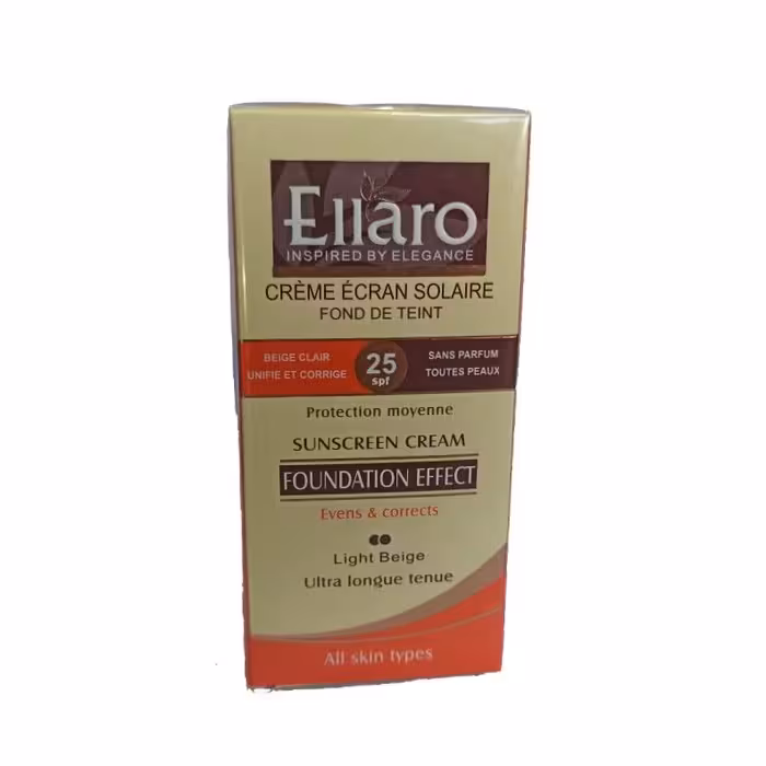 کرم ضد آفتاب الارو Ellaro اصل SPF25 کرم پودری انواع پوست 40 میل