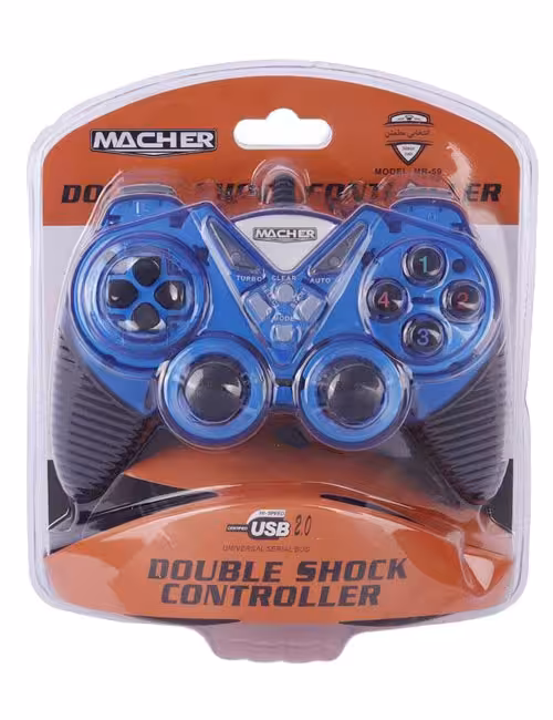دسته بازی سیمی شوکدار Macher مدل MR-59 آبی