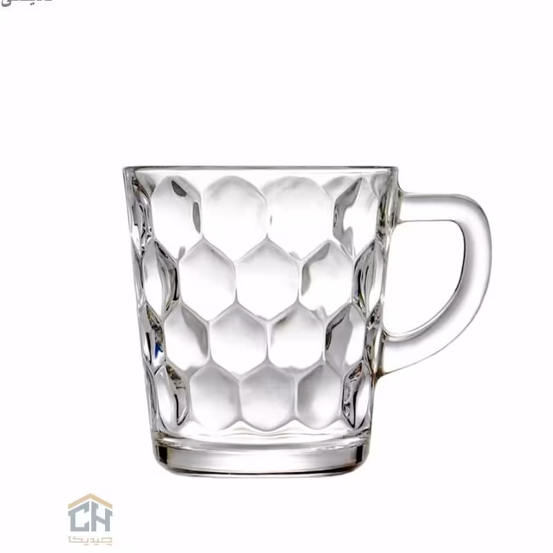 ست 6 تایی لیوان کوتاه دسته دار کریستال طرح آیسان هانی مدل 1161292